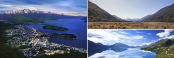 Aerial view of Queensland, Haast Pass & Lake Wakatipu