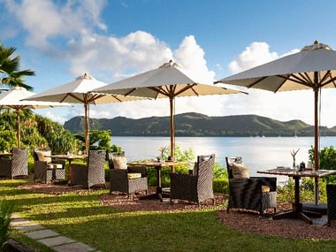 Breakfast views at Raffles Seychelles