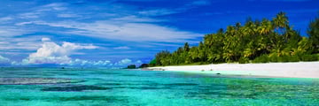 A remote beach on Rarotonga 