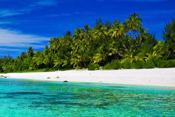 A remote beach on Rarotonga 