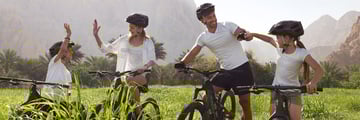 Family mountain biking at Ras Al Khaimah