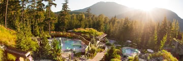 Relaxing in the spa baths in Whistler