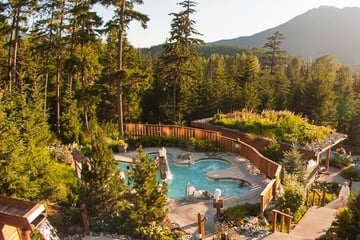 Relaxing in the spa baths in Whistler