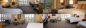 Renaissance Indian Wells Resort & Spa, (clockwise from top left): King Room Pool View, King Room, Corner Queen-Queen Room and King Spacious Corner Room
