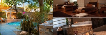 Renaissance Indian Wells Resort & Spa, Esmerelda Spa Garden, Spa Ladies Relaxation Room and Spa Treatment Room