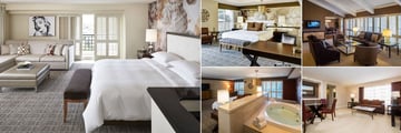 Renaissance Indian Wells Resort & Spa, (clockwise from left): Star Suite, Whirlpool Suite, Presidential Suite, Ambassador Suite Living Area and Whirlpool Suite 