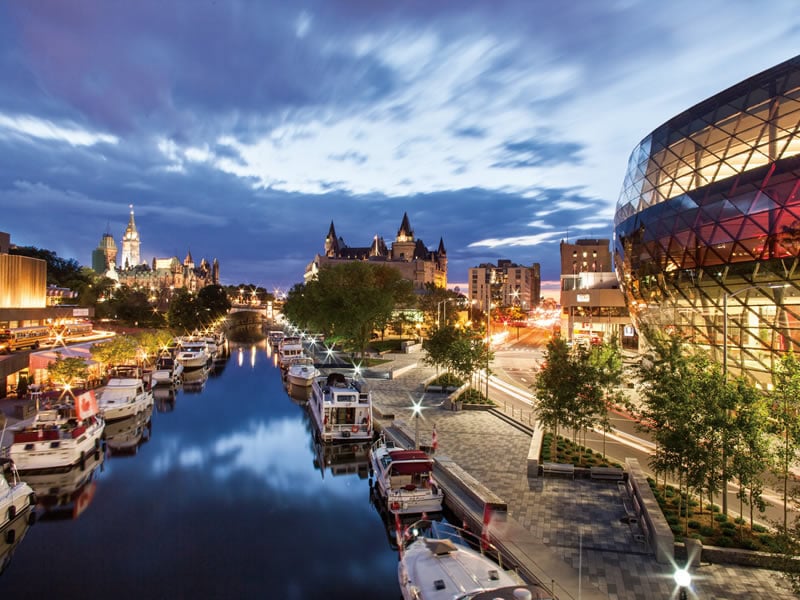 Rideau Canal at dusk, Ontario