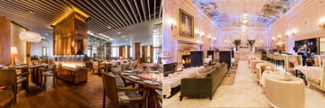 Ritz-Carlton Montreal, Mainon Boulud Interior and Dom Perignon Bar in the Palm Court