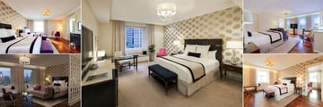 Ritz-Carlton Montreal, (clockwise from top left): Signature Queen, Deluxe King, Signature King, One Bedroom Suite and Junior Suite