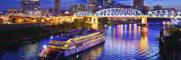 Riverboat sailing down Cumberland River, Nashville, Tennessee