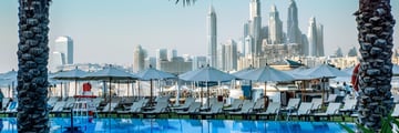 Views from the pool at Rixos The Palm Dubai Hotel & Suites