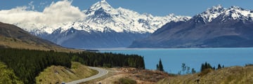 Winding roads near Mount Cook