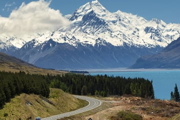 Winding roads near Mount Cook