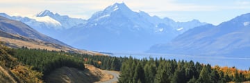 Road leading up to Mount Cook, New Zealand