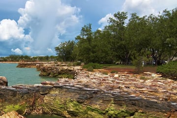 Rocky coastline in Darwin, Northern Territory