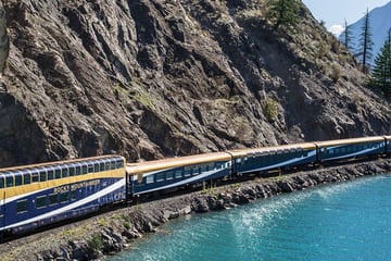 Rocky Mountain travelling past Seton Lake