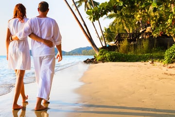 Romantic strolls along the beach