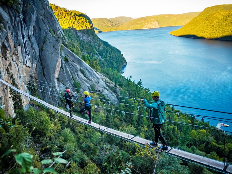 Rope bridge in Saquenay Lac Saint Jean, Quebec