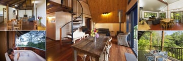 Treehouse Living Area's, Balcony Dining and Treehouse Spa Pool at Rose Gums Wilderness Retreat