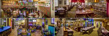Rosen Shingle Creek, (clockwise from top left): Tobias's Burgers and Brews, Cala Bella Restaurant, A Land Remembered and Mi Casa Tequila Taqueria