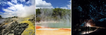 Scenery and Glow Worm Caves in Rotorua