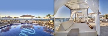 The pool and cabanas at Royalton Grenada