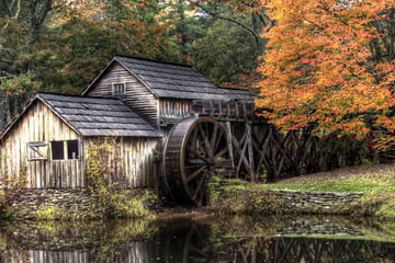Rustic gristmill in the autumn, Virginia