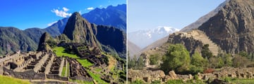Machu Picchu (left), and Ollantaytambo (right)