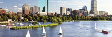Sailing along Charles River, Boston
