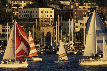 Sailboats on Lake Union, Seattle