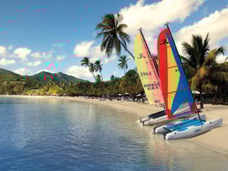 Sailing at Katson Beach at Carlisle Bay