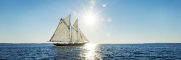 Sailing along coast Lunenburg, Nova Scotia