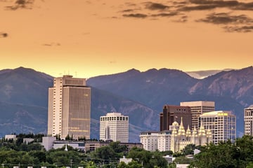 Salt Lake City at sunset