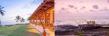 Saman Villas, Bentota, Restaurant and Private Rock Dining