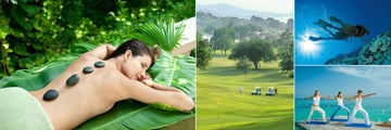 Sandals Royal Plantation Ocho Rios, Red Lane Spa Hot Stone Therapy, Sandals Golf & Country Club, Scuba Diving and Yoga