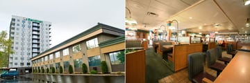 Sandman Hotel & Suites Kelowna, Exterior of Hotel and Denny's Restaurant