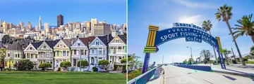San Francisco Painted Ladies and Santa Monica Pier