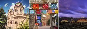 Santa Fe Cathedral, Albuquerque Old Town & Garden of the Gods in Colorado Springs