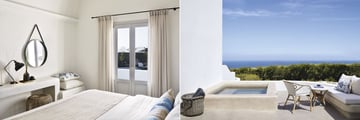 Suite Pool Front and Junior Suite Sea View at Santo Pure Oia Suites & Villas