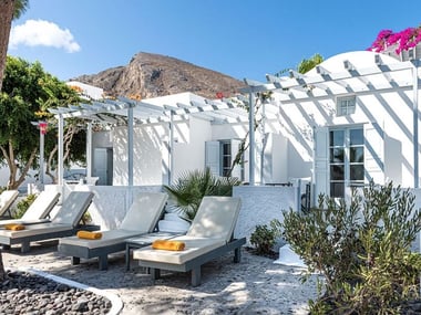 Loungers at Santorini Kastelli Resort