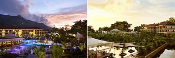 Savoy Seychelles Resort & Spa, Resort at Twilight and Resort Water Features