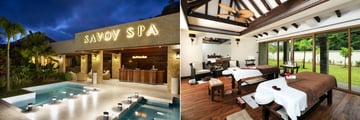 Savoy Seychelles Resort & Spa, Savoy Spa Reception and Savoy Spa Couples Treatment Room