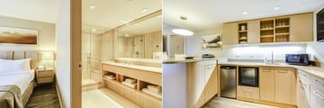 Forest Park Hotel (formerly Sawridge Inn), Executive Suite Bedroom and Executive Suite Kitchen