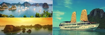 Scenic Halong Bay panoramas & Cruise boat