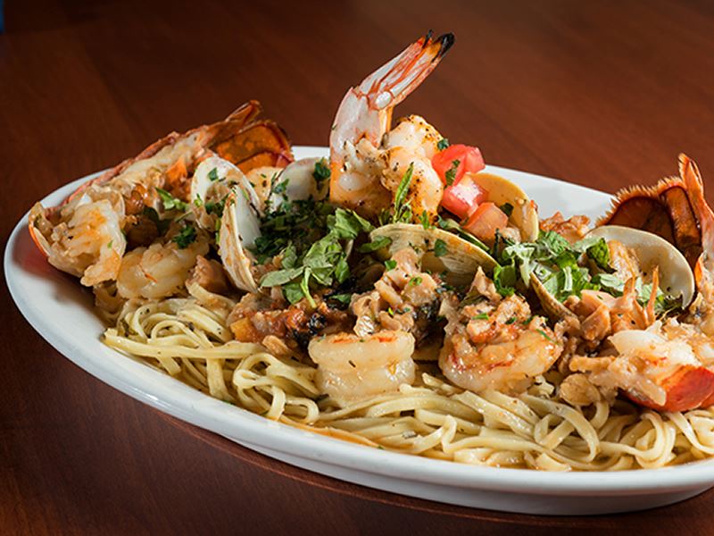Seafood linguine at Blue Coyote Supper Club, Sanibel