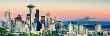 Seattle skyline sunset