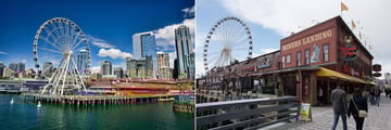 waterfront and ferris wheel, seattle