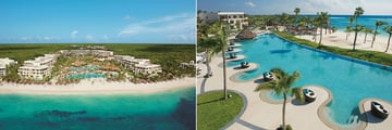 Secrets Akumal Riviera Maya, Aerial View of Resort and Oceanfront Pool and Beach