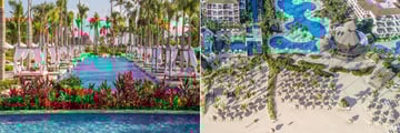 Quiet pool and aerial view of Secrets Royal Beach Punta Cana