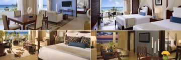 Secrets St James Montego Bay, (clockwise from top left): Preferred Club Presidential Suite, Preferred Club Junior Suite Ocean View and Master Suite and Junior Suite